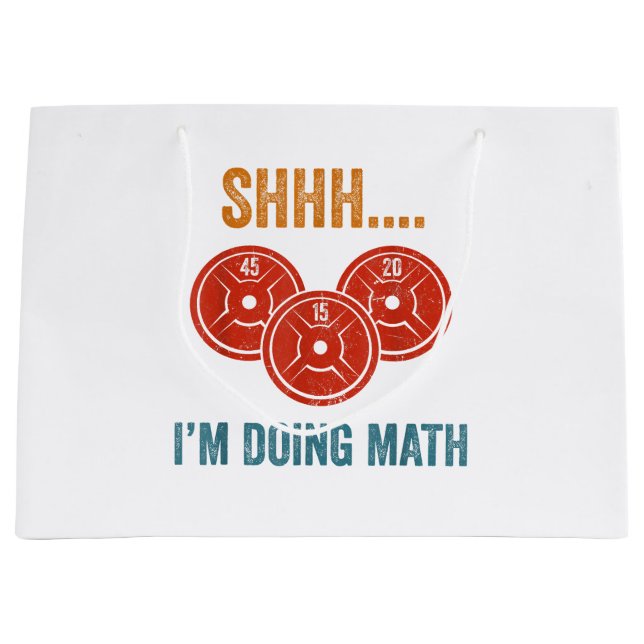 Grand Sac Cadeau Shhh I'm Doing Math Weight Lifting Gymer Gym Dea (Devant)