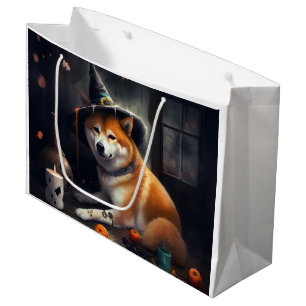 Grand Sac Cadeau Shiba Inu Citrouilles Halloween effrayant