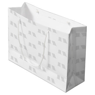 Grand Sac Cadeau Simple Arrière - plan blanc Monogramme d'entrepris