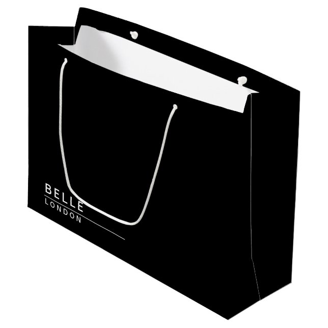 Grand Sac Cadeau Simple Black Modern Business (Devant Angle)