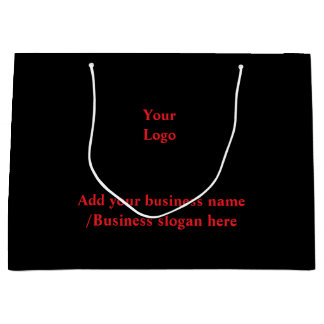 Grand Sac Cadeau Simple logo personnalisé élégant ici entreprise gr