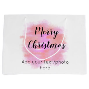 Grand Sac Cadeau simple minimum ajouter votre texte photo joyeux no