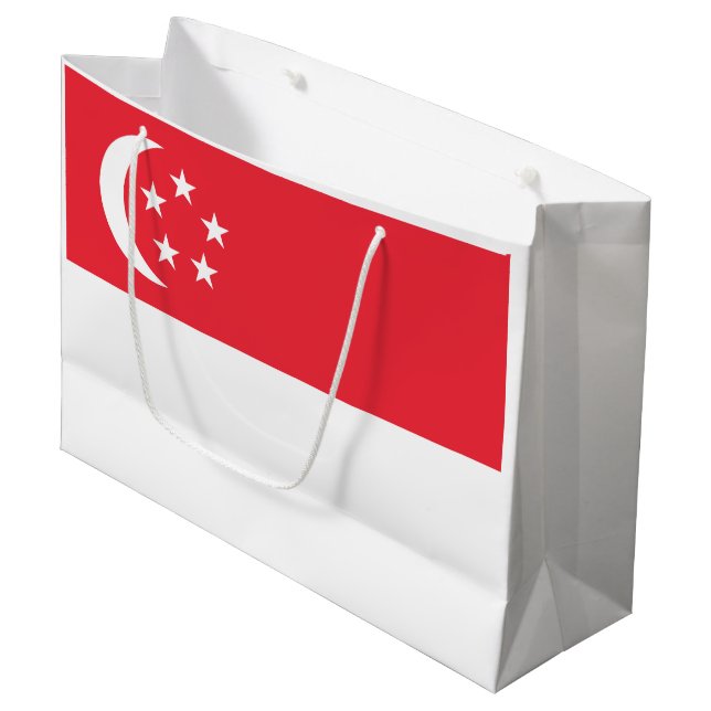 Grand Sac Cadeau Singapore Flag (Devant Angle)