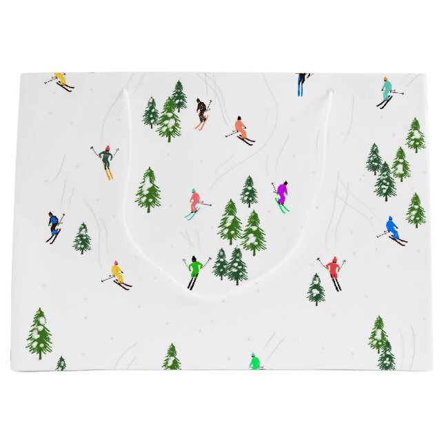 Grand Sac Cadeau Ski alpin Ski Ski Arbres d'hiver (Devant)