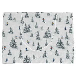 Grand Sac Cadeau Skieurs alpins et yétis cachés - Ski alpin