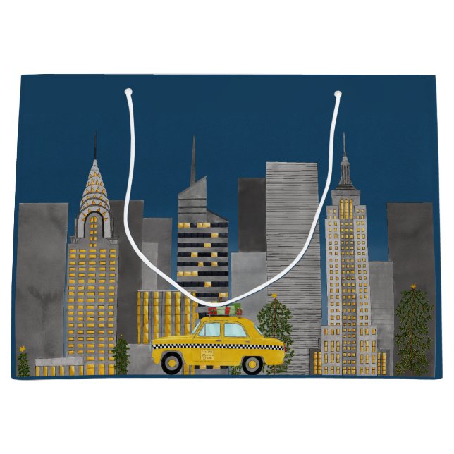 Grand Sac Cadeau Skyline de New York (Devant)
