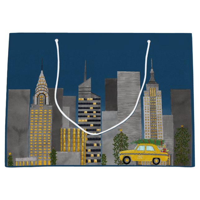 Grand Sac Cadeau Skyline de New York (Devant)