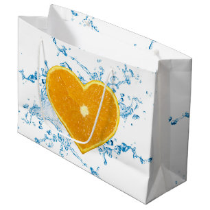 Grand Sac Cadeau Slice of Heart-Shaped Orange