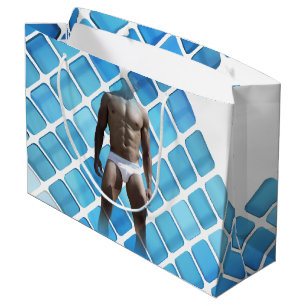 Grand Sac Cadeau SlipperyJoe musculaire homme six pack abs mâle bla