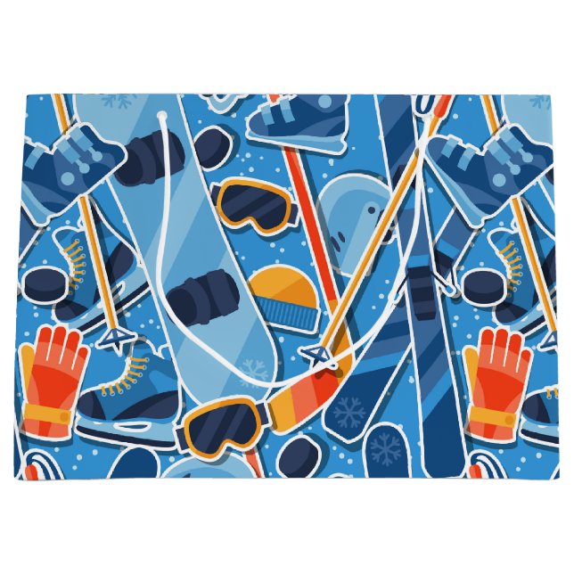 Grand Sac Cadeau Snowboardeur (Devant)