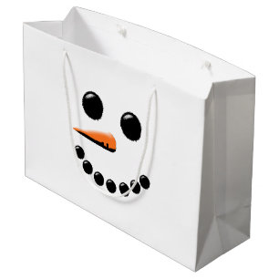 Grand Sac Cadeau Snowman Face Winter Holiday Snowmen Xmas