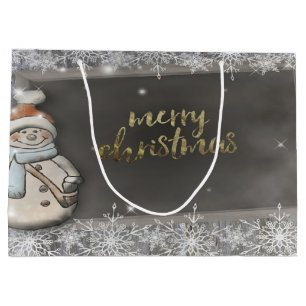 Grand Sac Cadeau Snowman, Fêtes de neige