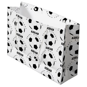 Grand Sac Cadeau Soccer Ball Football Nom personnalisé Anniversaire
