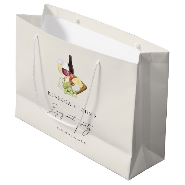 Grand Sac Cadeau Soignée Charcuterie Vin & Fromage (Devant Angle)