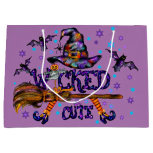 Grand Sac Cadeau Sorcière de l'Halloween mignonne