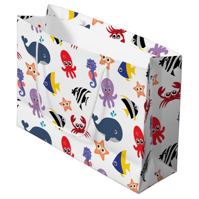 Grand Sac Cadeau Sous la mer (Devant Angle)