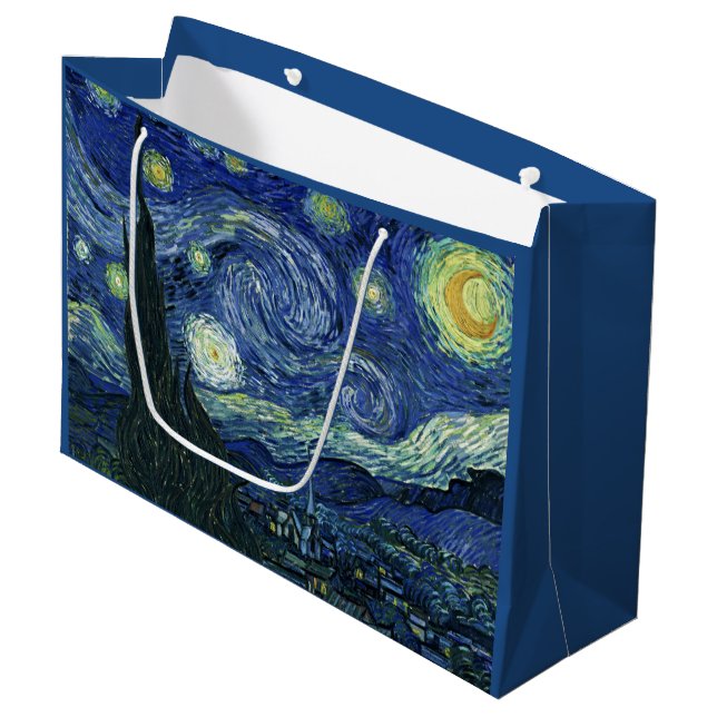 Grand Sac Cadeau Starry Night Vincent van Gogh Art Peinture (Devant Angle)