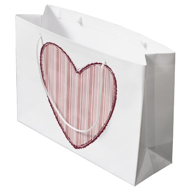 Grand Sac Cadeau Striped Heart (Dos Angle)