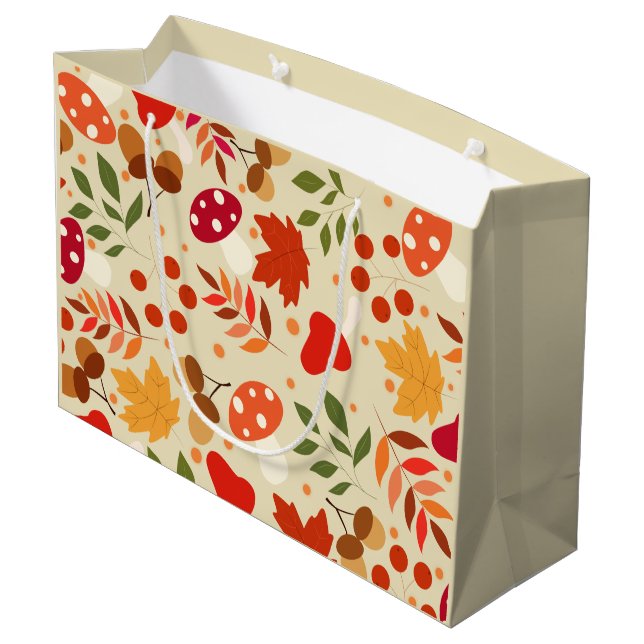 Grand Sac Cadeau style automne (Dos Angle)
