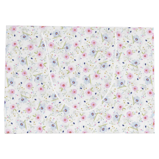 Grand Sac Cadeau Style de fleurs (Dos)