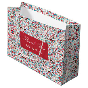 Grand Sac Cadeau Style géométrique Étincelles Mariage métallique en