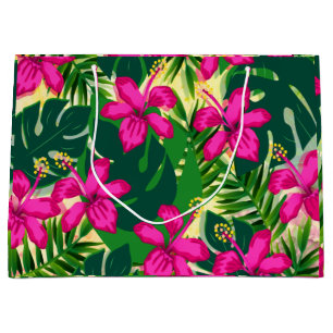 Grand Sac Cadeau Style tropical hawaïen