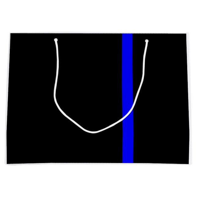Grand Sac Cadeau Style vertical Symbolique Ligne Bleue Mince (Devant)