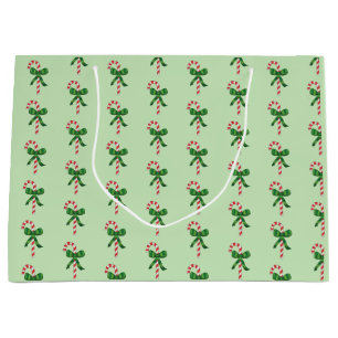 Grand Sac Cadeau Sucre de canne de Noël Motif