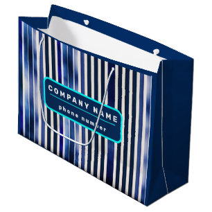 Grand Sac Cadeau Summer Popular Navy Blue Boat Stripes Collection