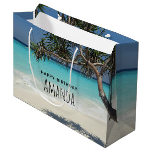 Grand Sac Cadeau Sunny Tropical Beach Ocean Paradise