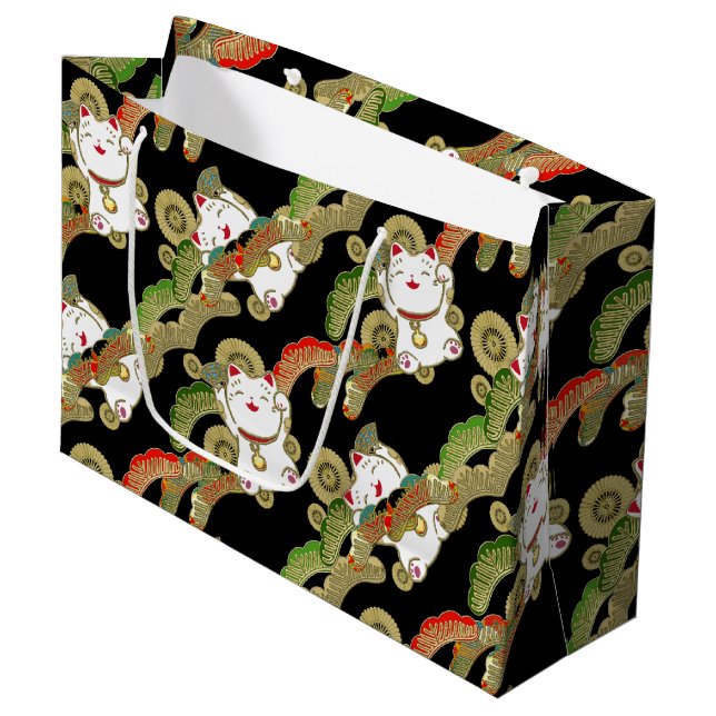 Grand Sac Cadeau Super mignon chat japonais (Devant Angle)