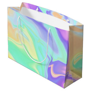Grand Sac Cadeau Super Retro Tie Dye Pastel Marble Swirl