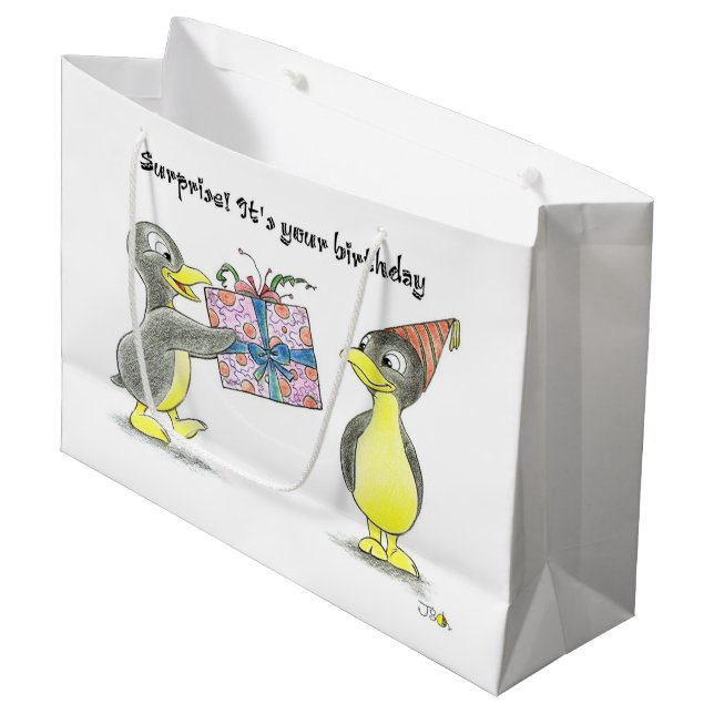 Grand Sac Cadeau Surprise c'est votre anniversaire (Devant Angle)