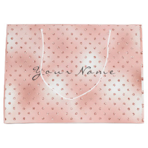 Grand Sac Cadeau Swarovski Crystals Rose Gold Blush Metallic Cadeau