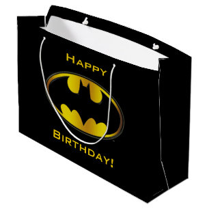 Grand Sac Cadeau Symbole Batman   Logo Dégradé Ovale