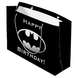Grand Sac Cadeau Symbole Batman   Logo Grainé