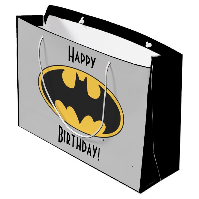 Grand Sac Cadeau Symbole Batman | Logo ovale (Dos Angle)