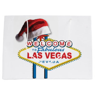Grand Sac Cadeau SYMBOLE DE Noël Bienvenue à Las Vegas