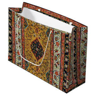 Grand Sac Cadeau Tapis Élegant Tapisserie Perse Antique Riche