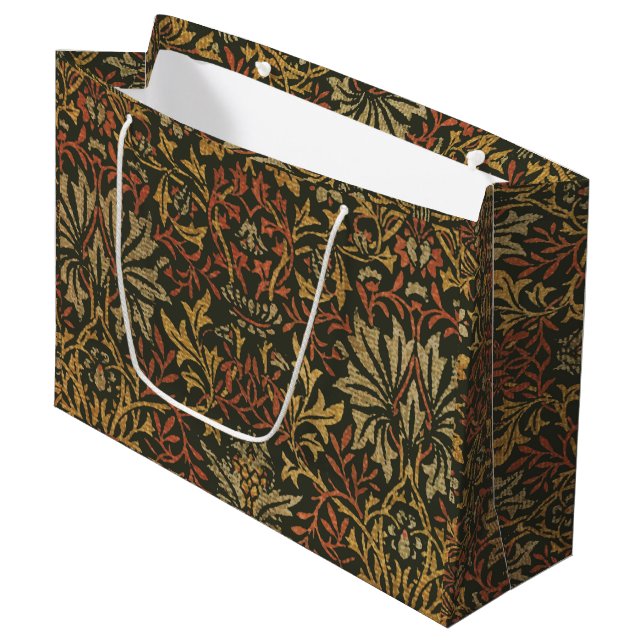 Grand Sac Cadeau Tapisserie du jardin de fleurs William Morris (Devant Angle)