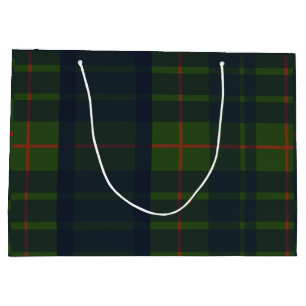 Grand Sac Cadeau Tartan rouge vert et bleu Plaid écossais Plaid