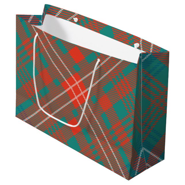 Grand Sac Cadeau Tartan Rustique Classique Wilson Plaid (Devant Angle)