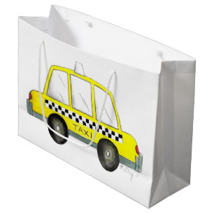 Grand Sac Cadeau Taxi NYC Jaune New York Ville À damiers voiture