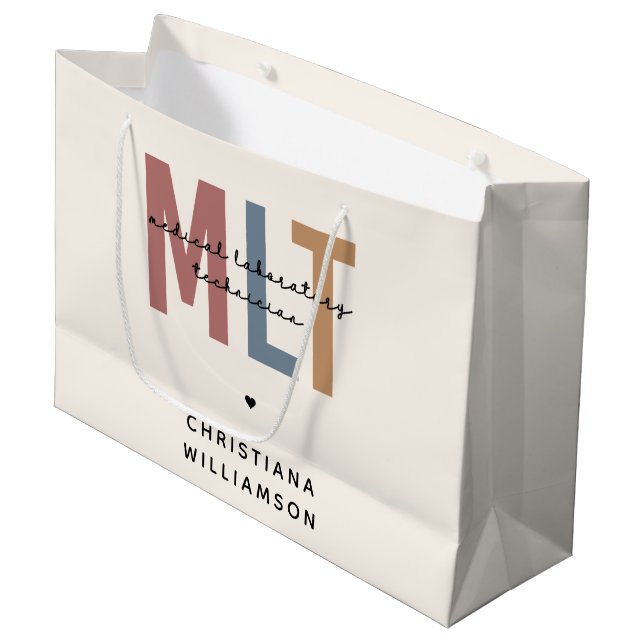 Grand Sac Cadeau Technicien de laboratoire Médicale MLT personnalis (Devant Angle)