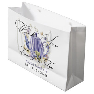 Grand Sac Cadeau Temps Pour La Fête des mariées Teapot Purple Tea
