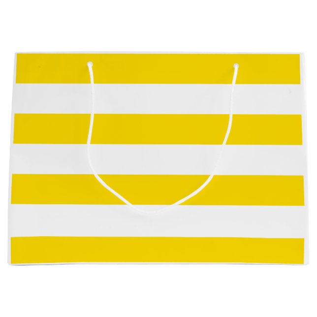 Grand Sac Cadeau Tendance Jaune Blancs Modèle moderne (Devant)
