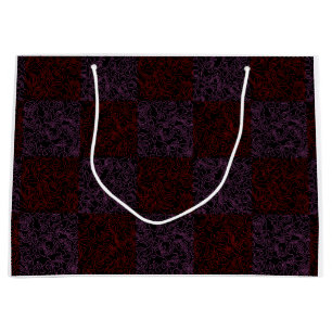 Grand Sac Cadeau Terrain Motif Rouge 01x4B Black BG