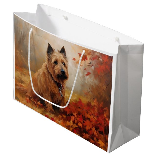 Grand Sac Cadeau Terrier australien en automne Leaves automne Inspi (Devant Angle)