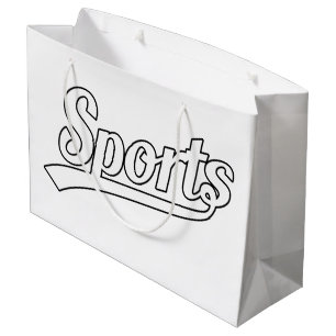 Grand Sac Cadeau Texte Design : SPORTS white + your own text & idea