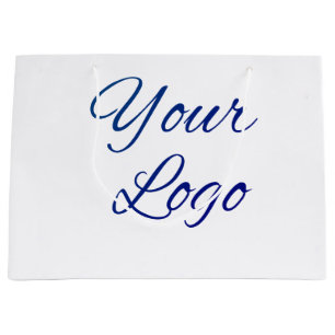 Grand Sac Cadeau texte simple minimal ajoutez votre logo/dessin ici